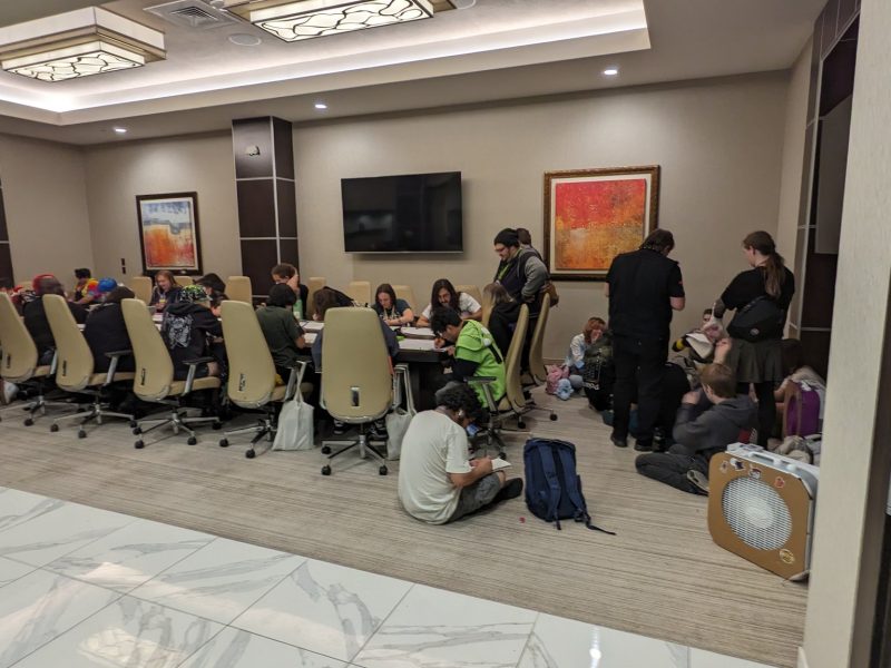 Filter fans in use at the BLFC Art Hangout